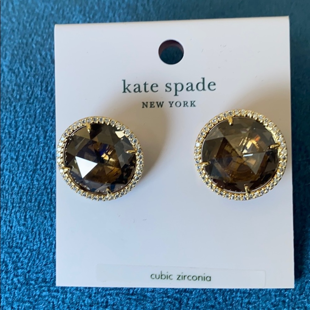 Kate spade bronze and gold rhinestone earrings